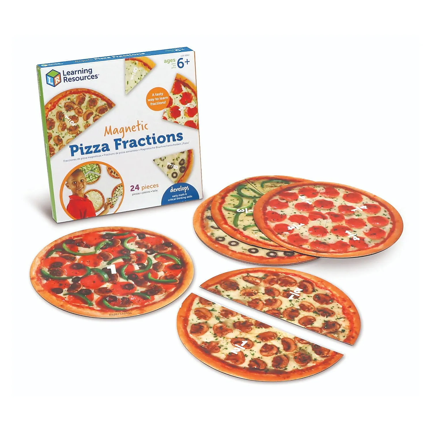 Jocuri si creativitate - Pizza fractiilor cu magneti Learning Resources 10 ani