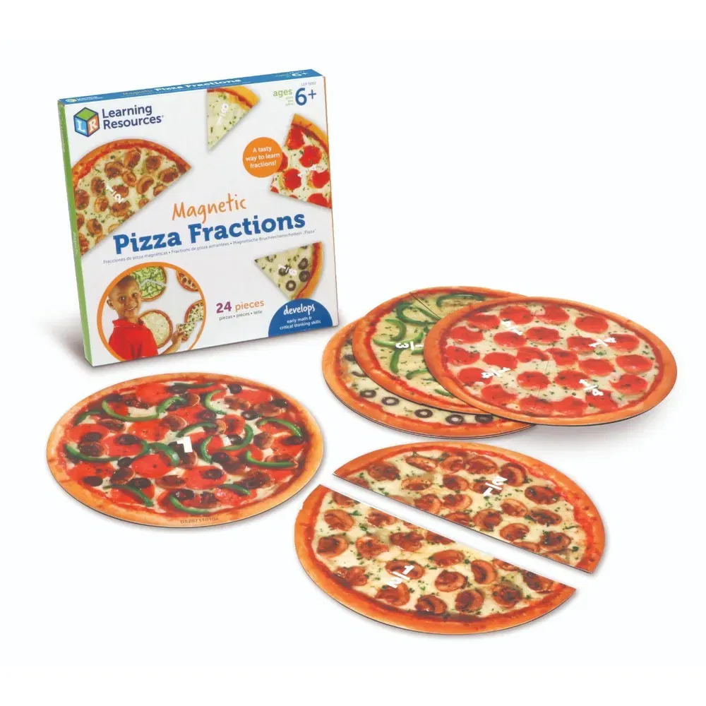 Litere, limbaj, cifre - Pizza fractiilor cu magneti