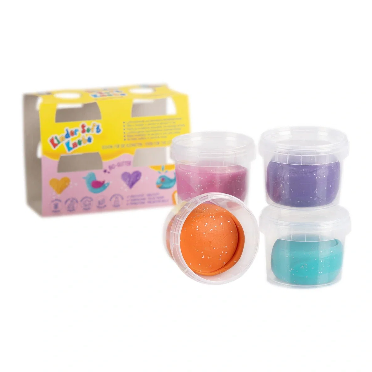 Arta si creativitate - Plastilina non-toxica Kinder cu sclipici FEUCHTMANN 2 ani+