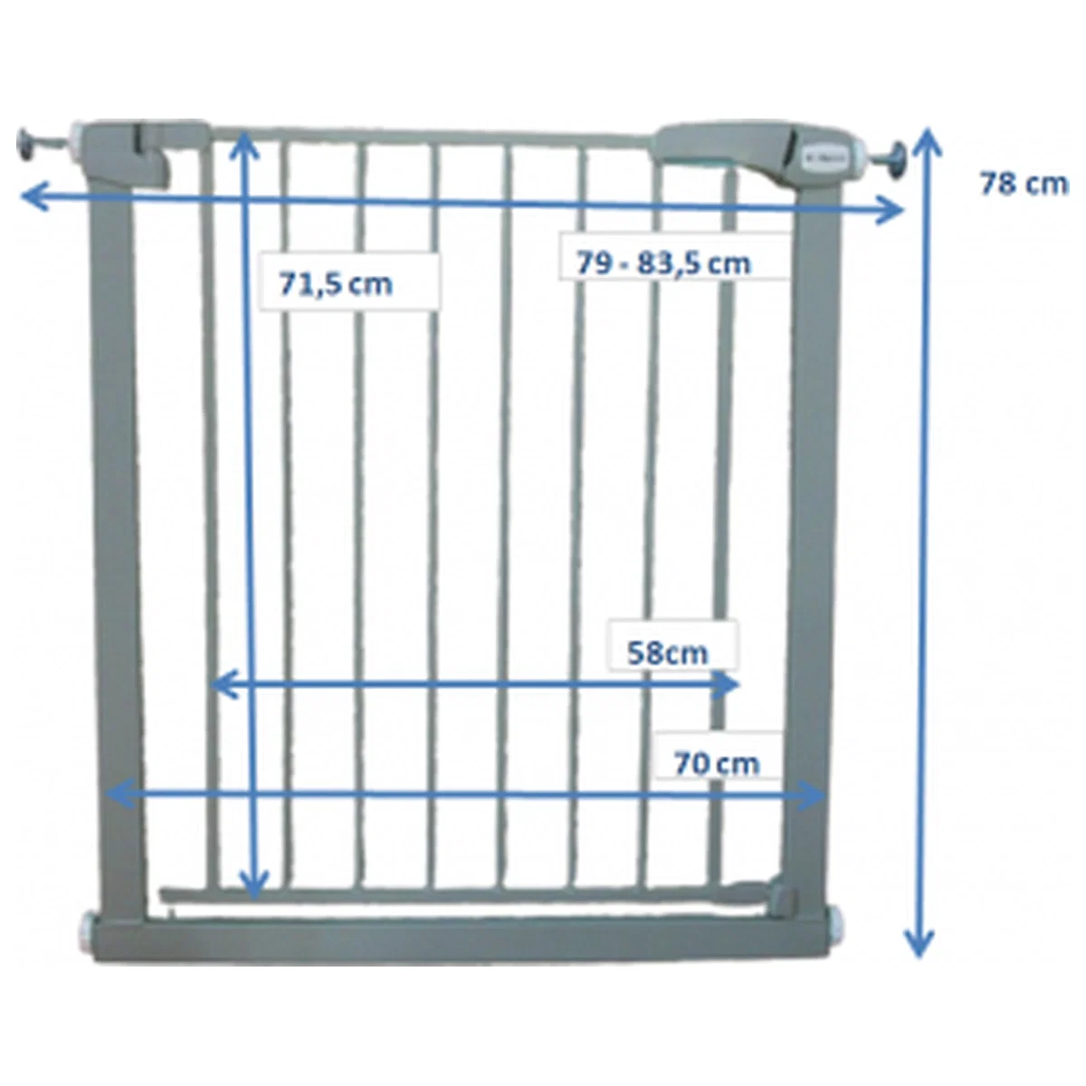 Poarta de siguranta din metal 79-83.5 cm R-Sport S0 - Gri [2]