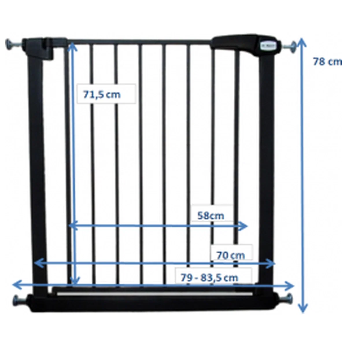 Poarta de siguranta din metal 79-83.5 cm R-Sport S0 - Negru [1]