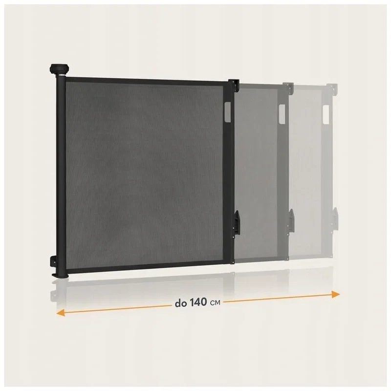 Poarta de siguranta, Lionelo, Thea, Cu suruburi, Textila, Retractabila, 80x140 cm, Negru [18]