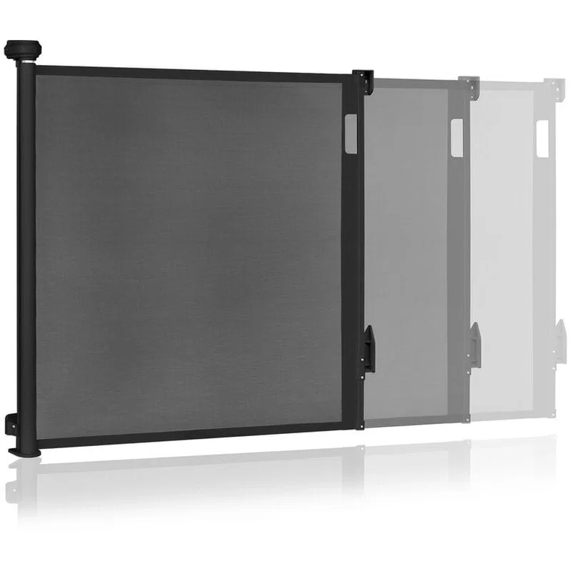 Poarta de siguranta, Lionelo, Thea, Cu suruburi, Textila, Retractabila, 80x140 cm, Negru [4]