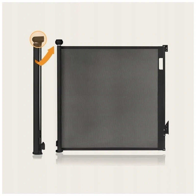 Poarta de siguranta, Lionelo, Thea, Cu suruburi, Textila, Retractabila, 80x140 cm, Negru [15]