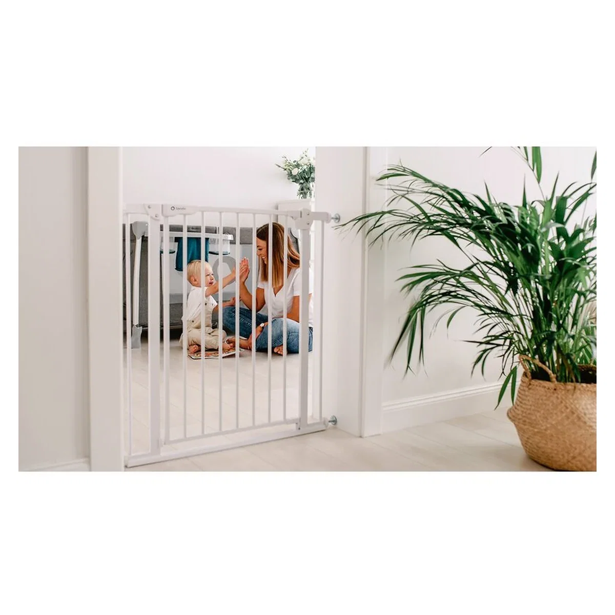 Poarta de siguranta prin presiune Truus Slim, 105 cm, Conform cu standardul european de securitate EN1930, Gri Lionelo [14]