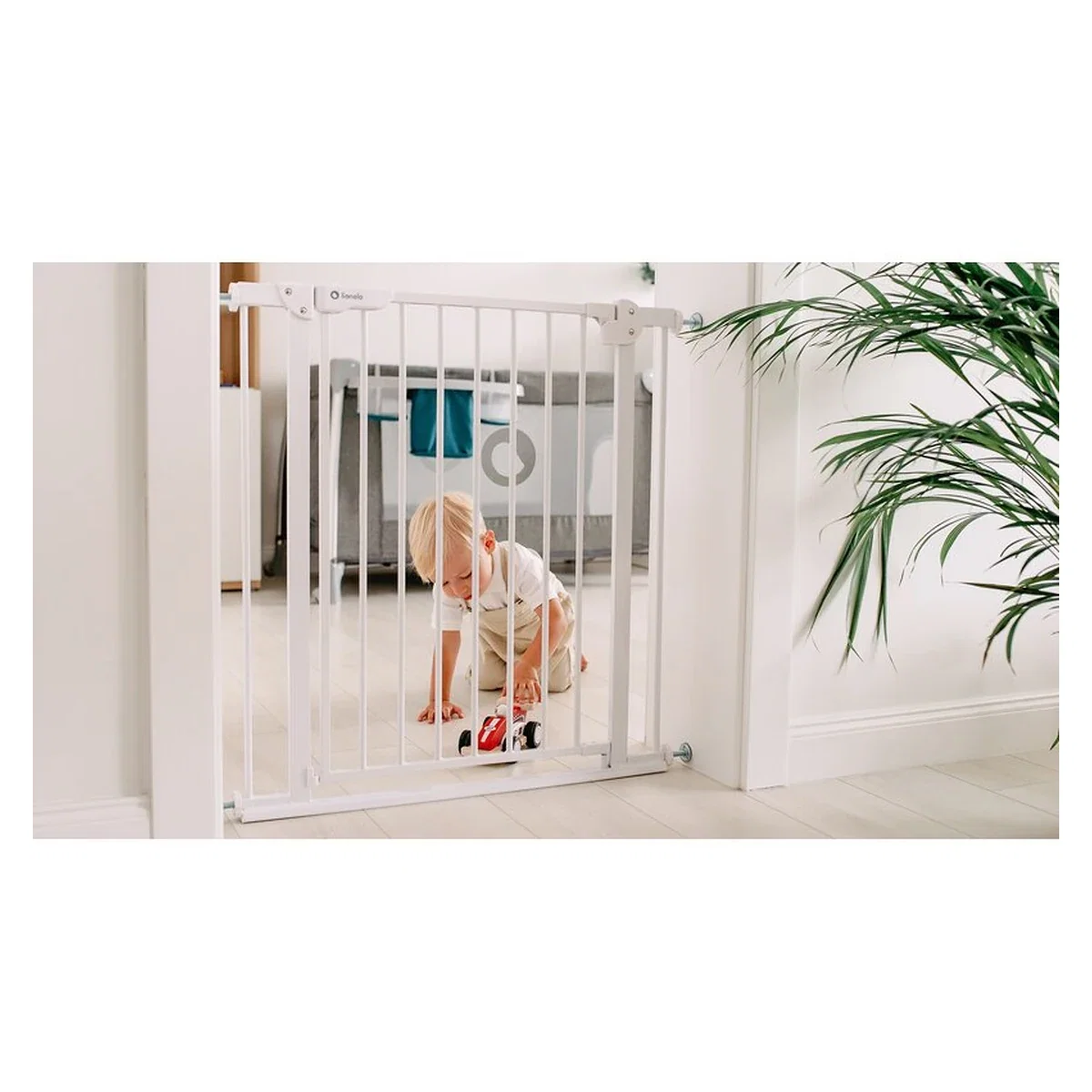 Poarta de siguranta prin presiune Truus Slim, 105 cm, Conform cu standardul european de securitate EN1930, Gri Lionelo [13]