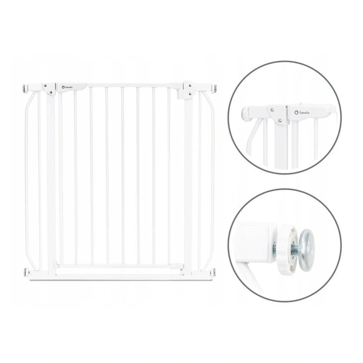 Poarta de siguranta prin presiune Truus Slim, 105 cm, Conform cu standardul european de securitate EN1930, Gri Lionelo [6]