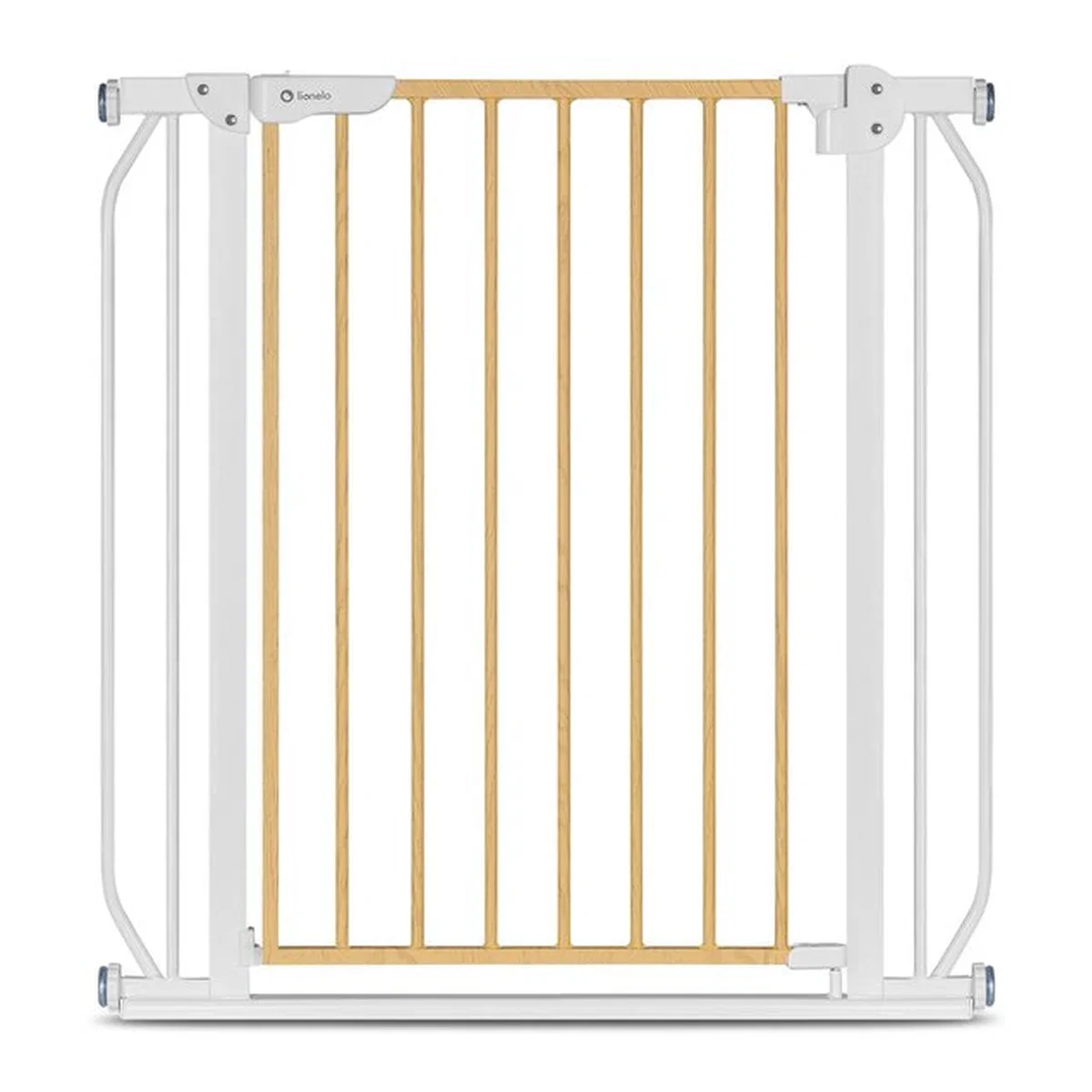 Poarta de siguranta prin presiune Truus Slim, 105 cm, Conform cu standardul europeane de securitate EN1930, Alb/Natur [2]