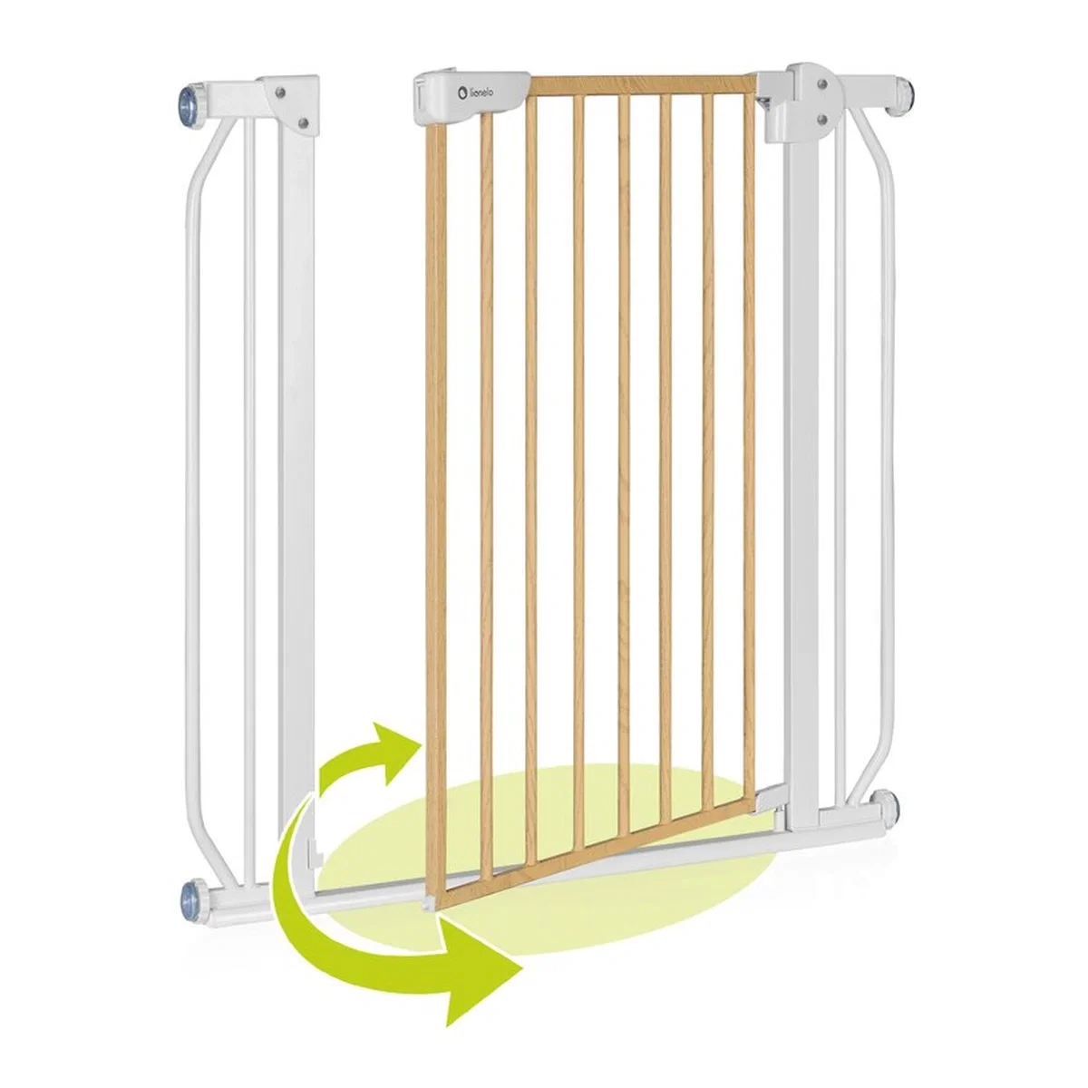 Poarta de siguranta prin presiune Truus Slim, 105 cm, Conform cu standardul europeane de securitate EN1930, Alb/Natur [13]