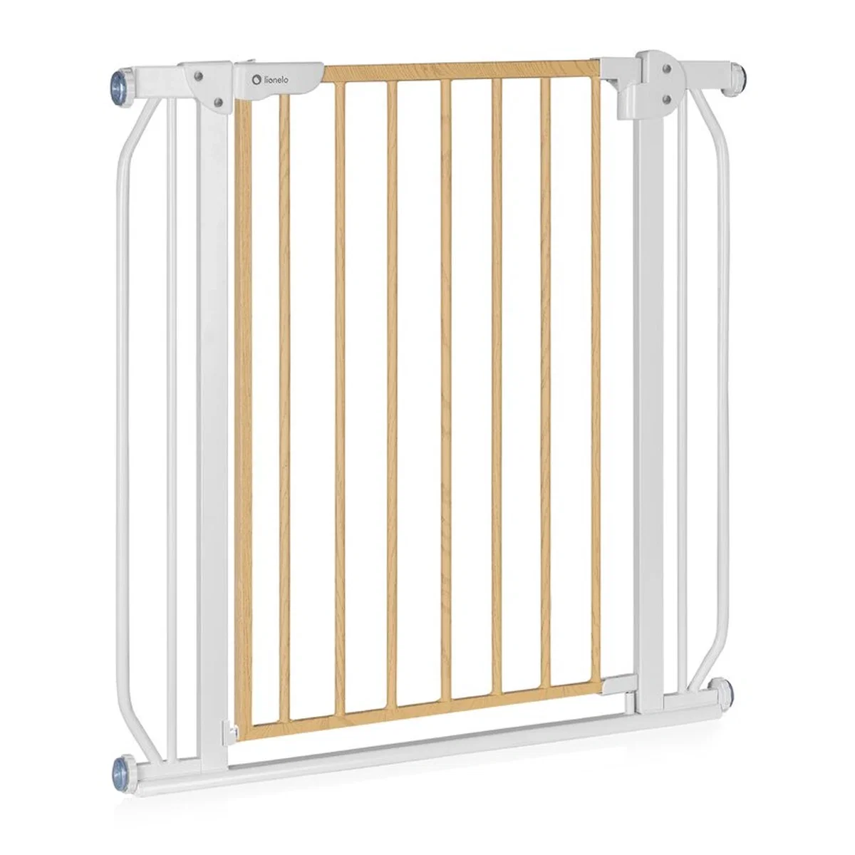 Poarta de siguranta prin presiune Truus Slim, 105 cm, Conform cu standardul europeane de securitate EN1930, Alb/Natur [6]