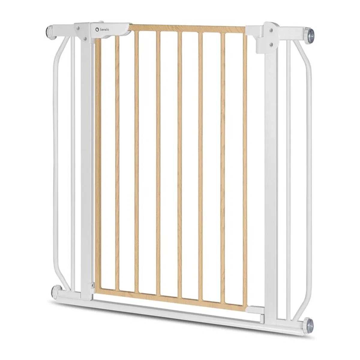 Poarta de siguranta prin presiune Truus Slim, 105 cm, Conform cu standardul europeane de securitate EN1930, Alb/Natur [15]