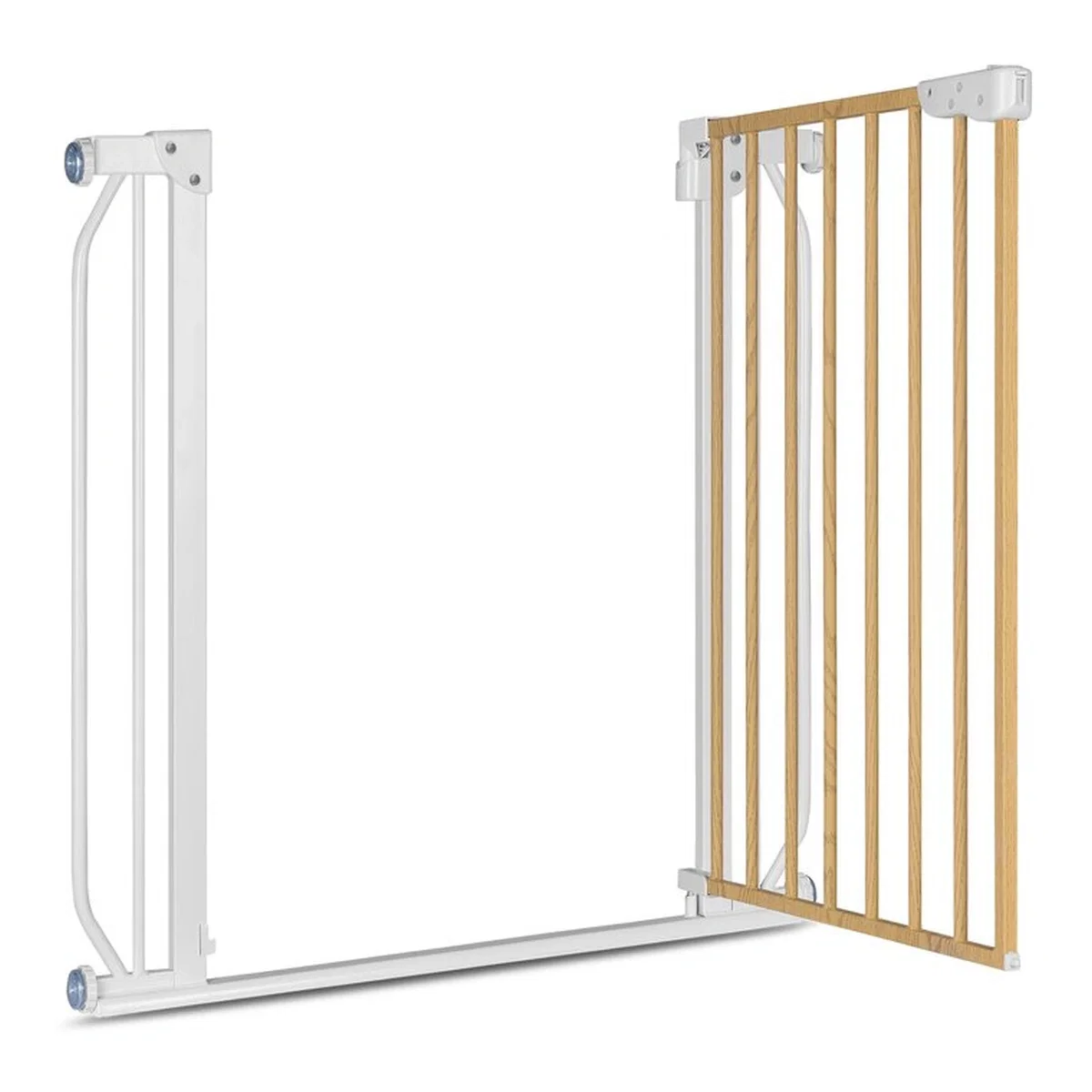 Poarta de siguranta prin presiune Truus Slim, 105 cm, Conform cu standardul europeane de securitate EN1930, Alb/Natur [5]