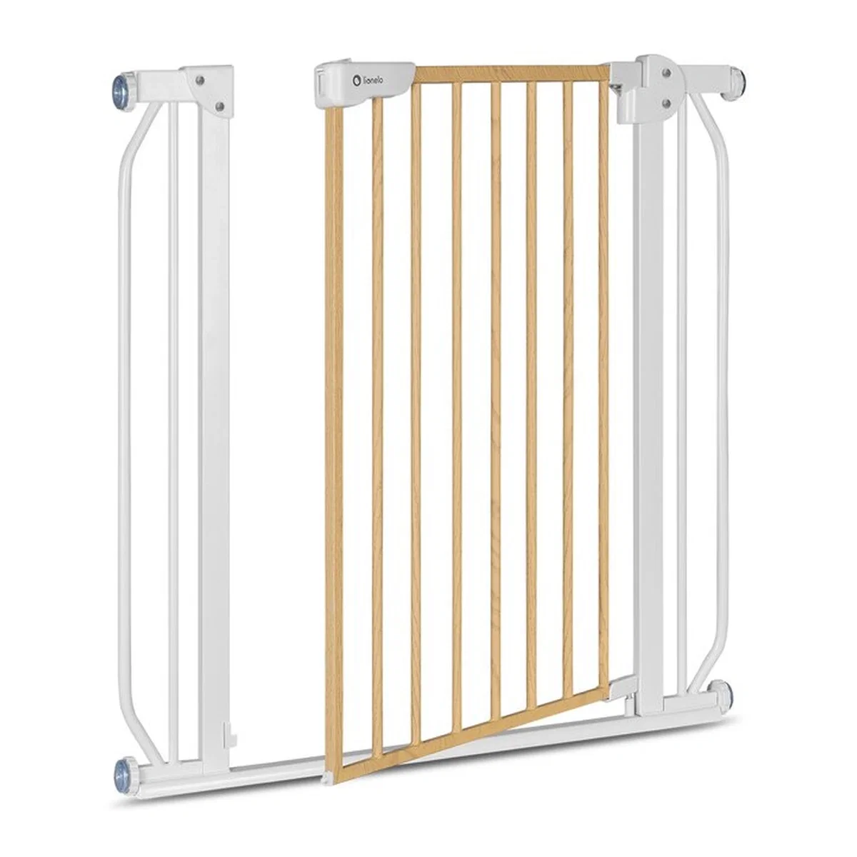 Poarta de siguranta prin presiune Truus Slim, 105 cm, Conform cu standardul europeane de securitate EN1930, Alb/Natur [4]