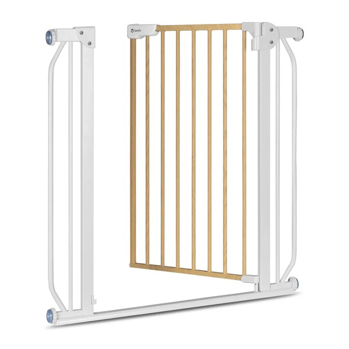 Poarta de siguranta prin presiune Truus Slim, 105 cm, Conform cu standardul europeane de securitate EN1930, Alb/Natur [14]