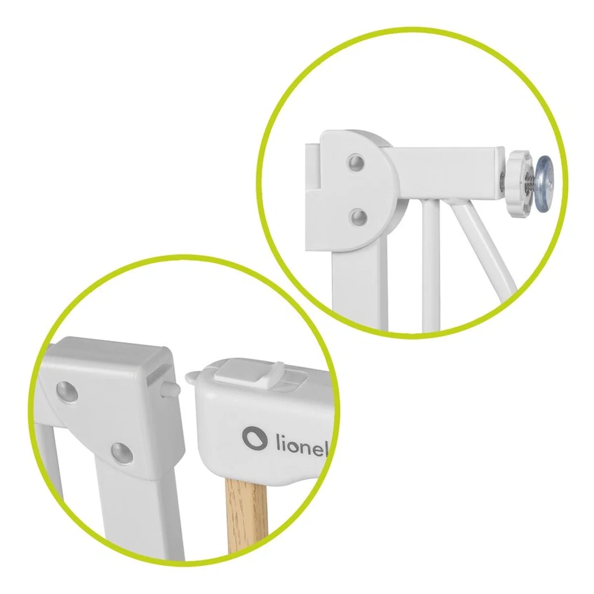 Poarta de siguranta prin presiune Truus Slim, 105 cm, Conform cu standardul europeane de securitate EN1930, Alb/Natur [12]