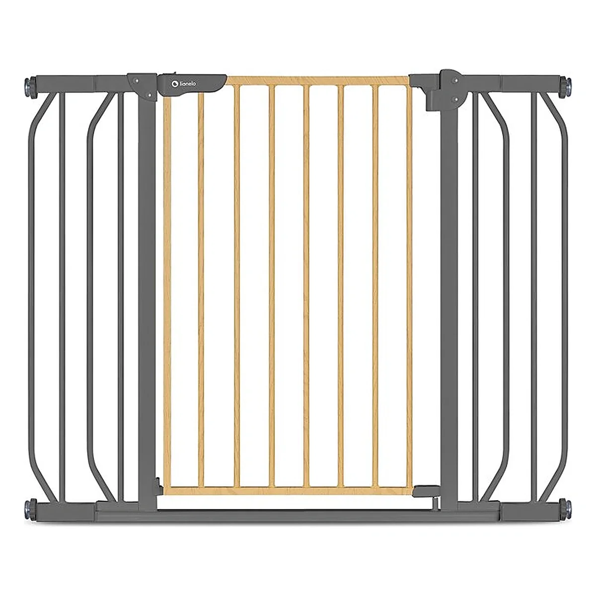 Porti de siguranta - Poarta de siguranta prin presiune Truus Slim, 105 cm, Conform cu standardul europeane de securitate EN1930, Gri/Natur