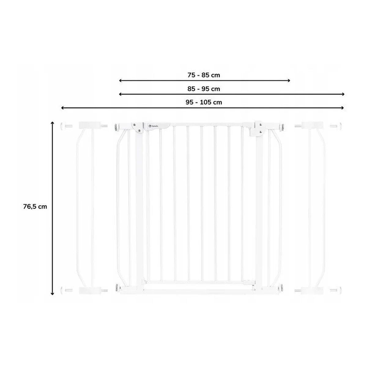 Poarta de siguranta prin presiune Truus Slim, 105 cm, Conform cu standardul europeane de securitate EN1930, Negru Onyx [2]