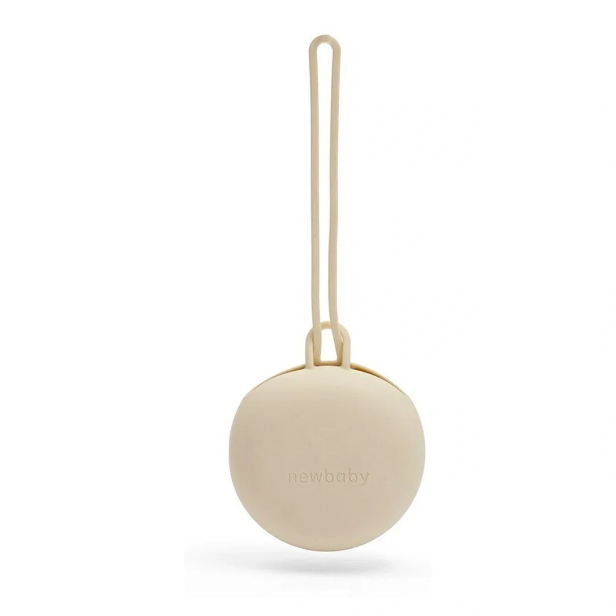 Suzete si lanturi - Port suzeta, New Baby, Cu lant, Protejeaza de murdarie, Silicon, Fara BPA, 0 luni+, Beige