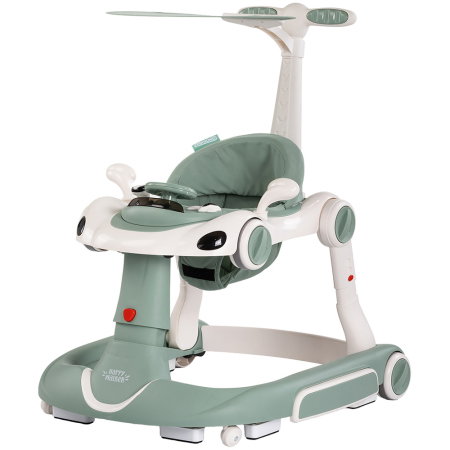 Jucarii - Premergator Chipolino Happy Walker 5 in 1, pana la 12 kg, panou muzical, sezut ajustabil, maner parental, copertina, Verde