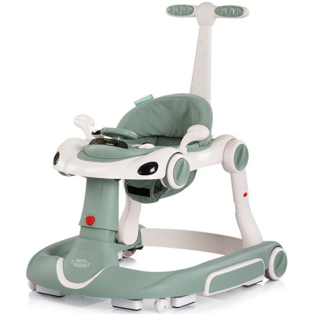 Premergator Chipolino Happy Walker 5 in 1, pana la 12 kg, panou muzical, sezut ajustabil, maner parental, copertina, Verde [1]