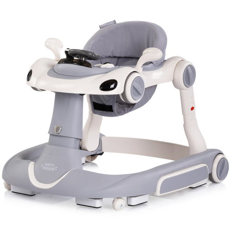 Premergator Chipolino Happy Walker 5 in 1, pana la 12 kg, panou muzical, sezut ajustabil, maner parental, copertina, Gri [2]