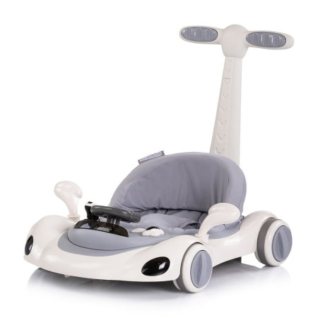 Premergator Chipolino Happy Walker 5 in 1, pana la 12 kg, panou muzical, sezut ajustabil, maner parental, copertina, Gri [6]