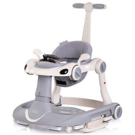 Premergator Chipolino Happy Walker 5 in 1, pana la 12 kg, panou muzical, sezut ajustabil, maner parental, copertina, Gri [3]