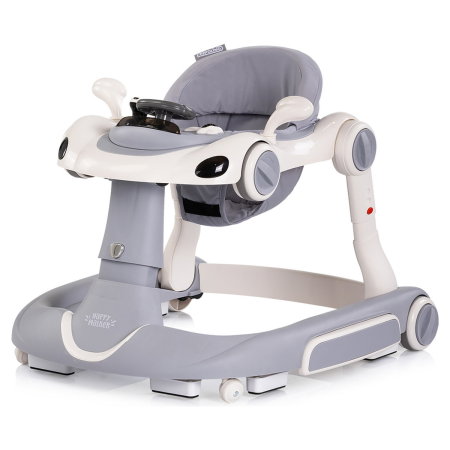 Premergator Chipolino Happy Walker 5 in 1, pana la 12 kg, panou muzical, sezut ajustabil, maner parental, copertina, Gri [2]