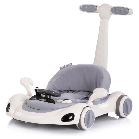 Premergator Chipolino Happy Walker 5 in 1, pana la 12 kg, panou muzical, sezut ajustabil, maner parental, copertina, Gri [6]