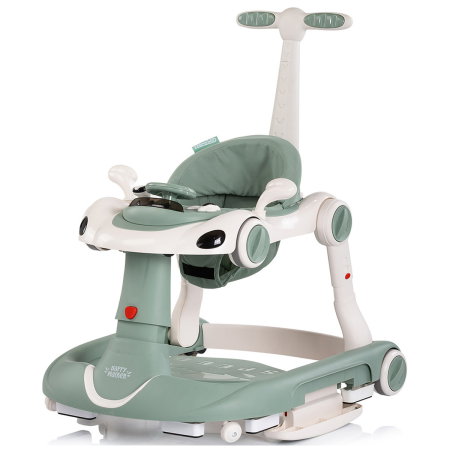 Premergator Chipolino Happy Walker 5 in 1, pana la 12 kg, panou muzical, sezut ajustabil, maner parental, copertina, Verde [3]
