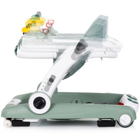 Premergator Chipolino Little Explorer 4 in 1, pana la 12 kg, sezut ajustabil, pliere usoara, panou muzical, Verde [3]