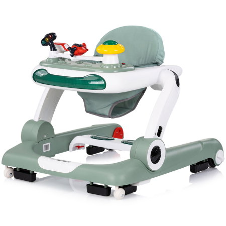 Premergator Chipolino Little Explorer 4 in 1, pana la 12 kg, sezut ajustabil, pliere usoara, panou muzical, Verde [1]