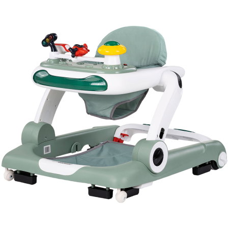 Jucarii - Premergator Chipolino Little Explorer 4 in 1, pana la 12 kg, sezut ajustabil, pliere usoara, panou muzical, Verde