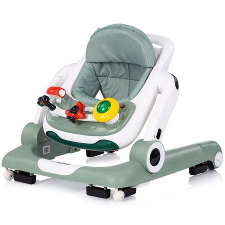 Premergator Chipolino Little Explorer 4 in 1, pana la 12 kg, sezut ajustabil, pliere usoara, panou muzical, Verde [4]
