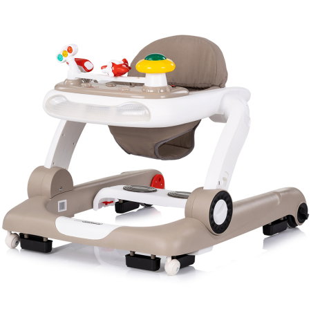 Premergator Chipolino Little Explorer 4 in 1, pana la 12 kg, sezut ajustabil, pliere usoara, panou muzical, Bej [1]