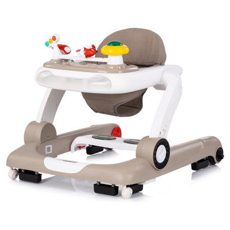 Premergator Chipolino Little Explorer 4 in 1, pana la 12 kg, sezut ajustabil, pliere usoara, panou muzical, Bej [1]