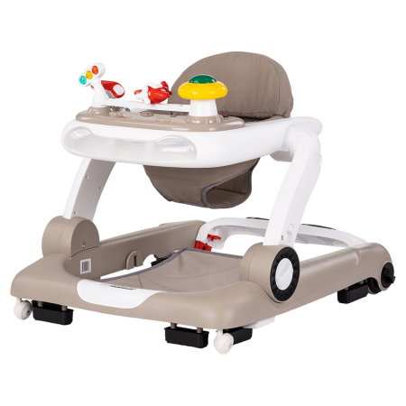 Premergator Chipolino Little Explorer 4 in 1, pana la 12 kg, sezut ajustabil, pliere usoara, panou muzical, Bej [0]