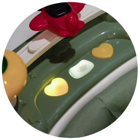 Premergator Chipolino Little Explorer 4 in 1, pana la 12 kg, sezut ajustabil, pliere usoara, panou muzical, Verde [12]