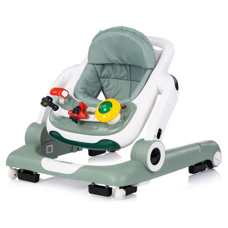 Premergator Chipolino Little Explorer 4 in 1, pana la 12 kg, sezut ajustabil, pliere usoara, panou muzical, Verde [4]