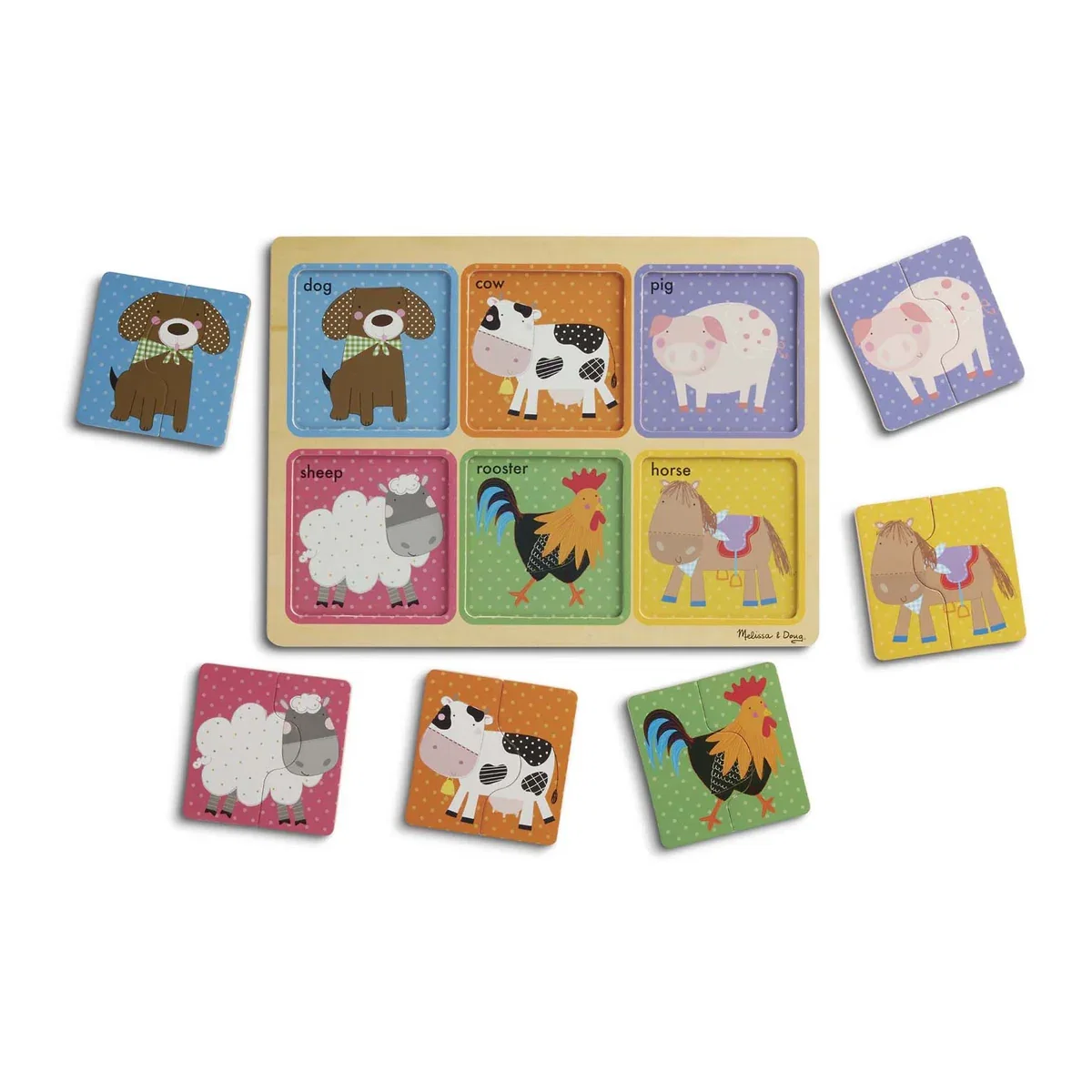 Primul meu puzzle eco din lemn Prieteni de la Ferma - Melissa & Doug 2 ani + [1]