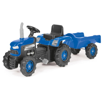 Tractoare copii - Primul meu tractor cu pedale si remorca - Albastru