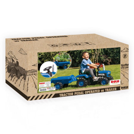 Primul meu tractor cu pedale si remorca - Albastru [1]