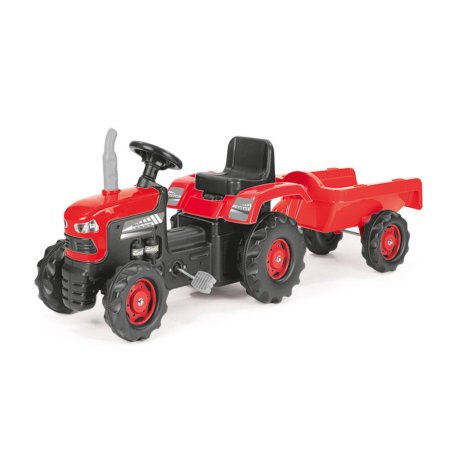 Tractoare copii - Primul meu tractor cu pedale si remorca - Rosu