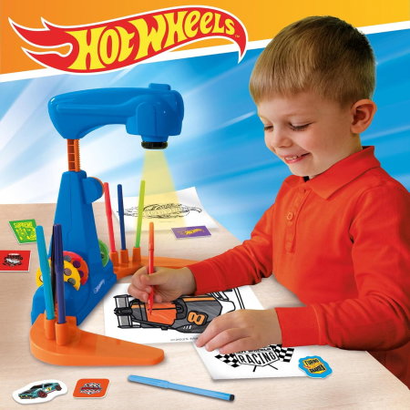 Proiector pentru desen, include carioci colorate - Hot Wheels [2]
