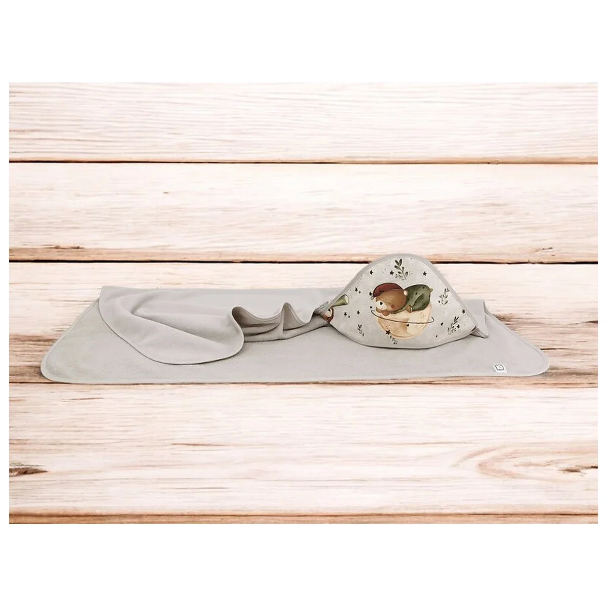 Prosop cu gluga, MimiNu, Mare, Dimensiune 100x100 cm, Din bumbac si thermo fleece, Materiale certificate Oeko Tex [1]