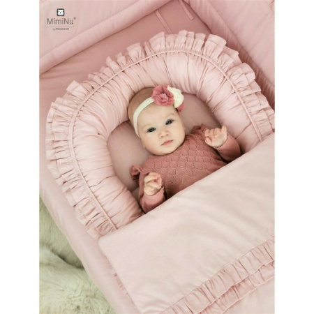 Prosop cu gluga, MimiNu, Mare, Cu volanas, Dimensiune 100x100 cm, Din bumbac si thermo fleece, Materiale certificate [5]