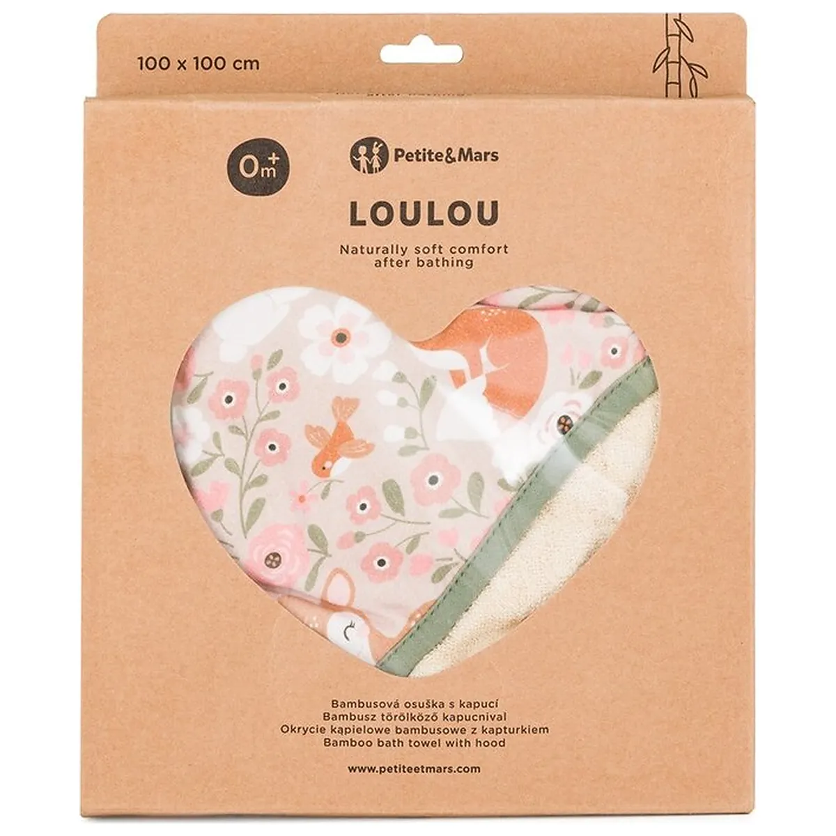 Prosop cu gluga, Petite&Mars, Loulou, Mare, 100 x 100 cm, 70% bambus, 30% bumbac, Certificare Oeko-Tex Standard 100, [5]