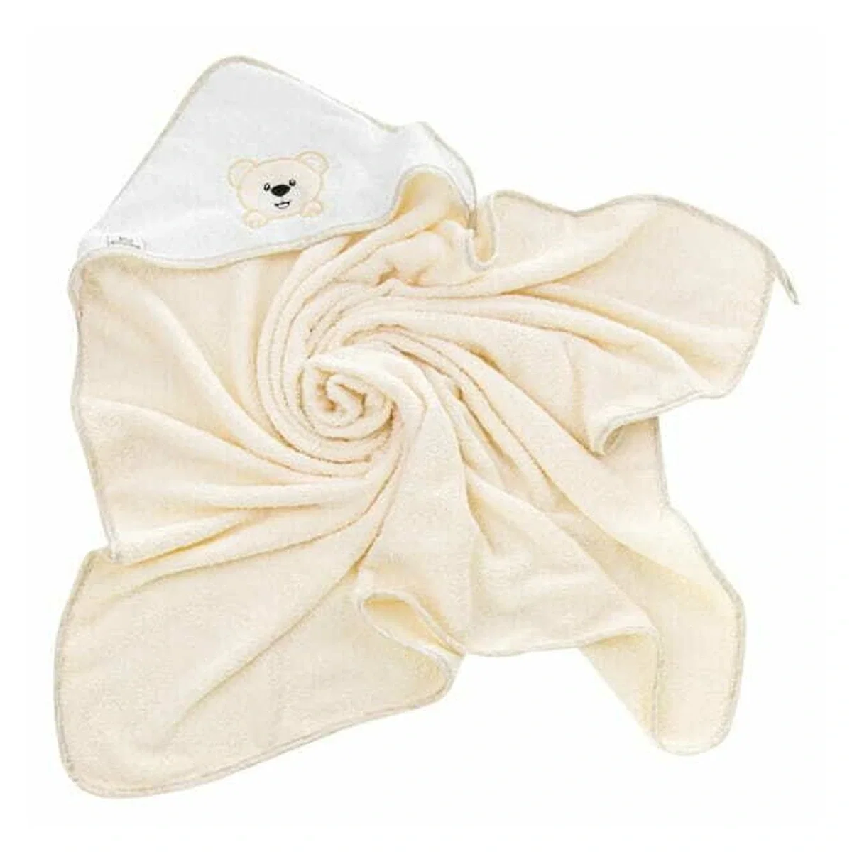 Prosop de baie, Bocioland, Cu gluga, 100% bumbac, 80x80 cm, Teddy Bear, Beige [1]