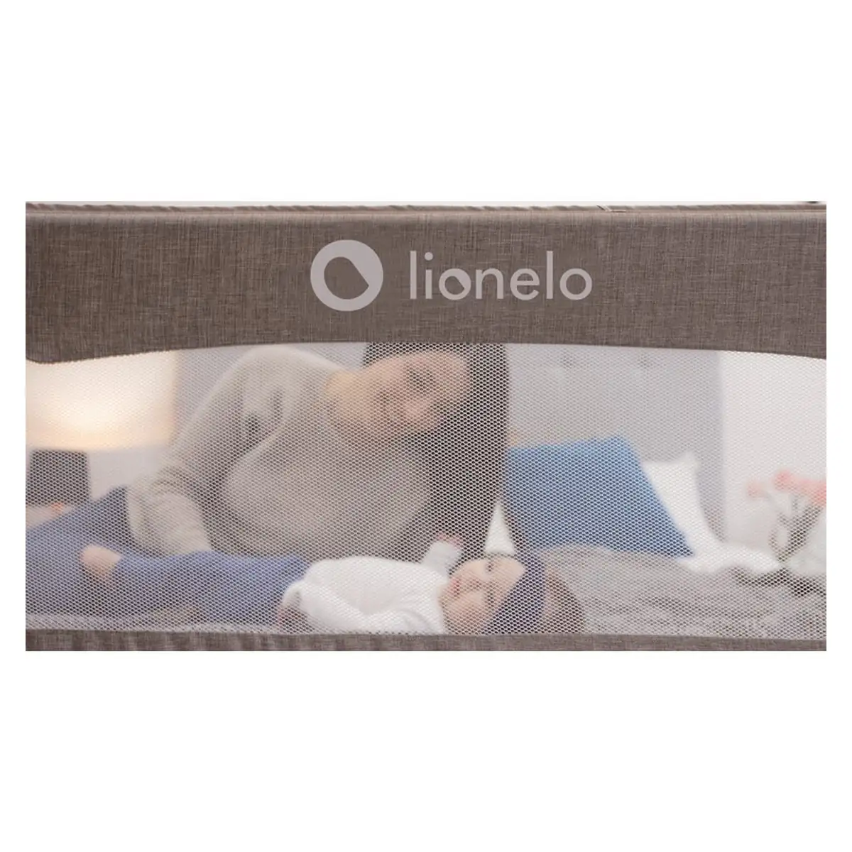 Protectie laterala pat, Lionelo, Eva, Cu buzunar accesorii, 150x35 cm, Bej [13]