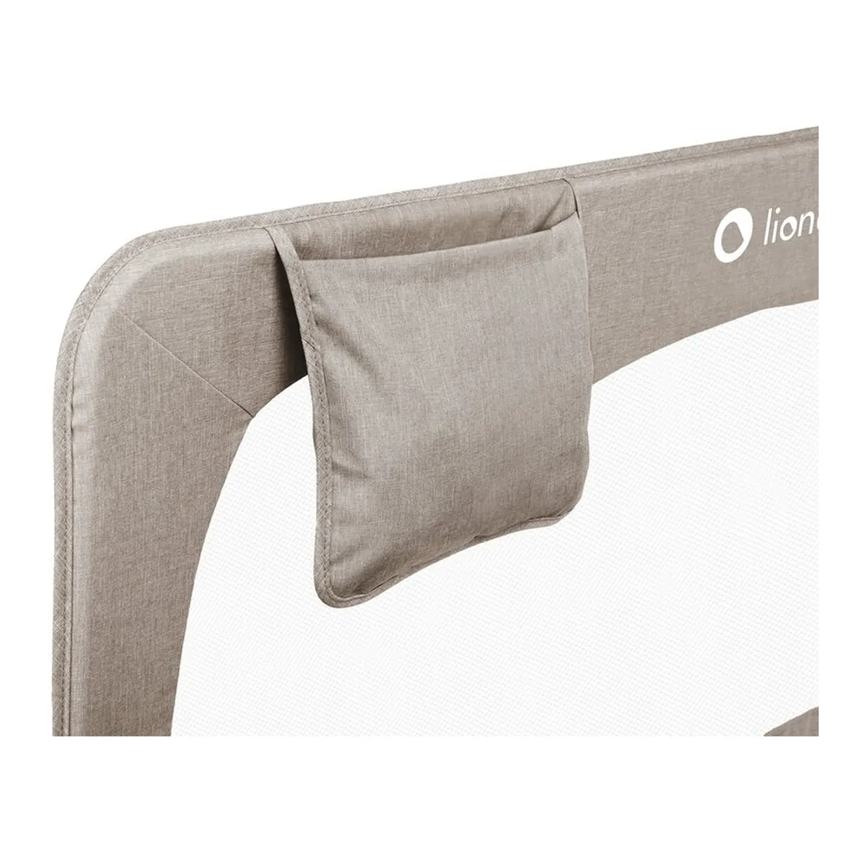 Protectie laterala pat, Lionelo, Hanna, Cu buzunar accesorii, 150x66 cm, Bej 18 luni+ [4]